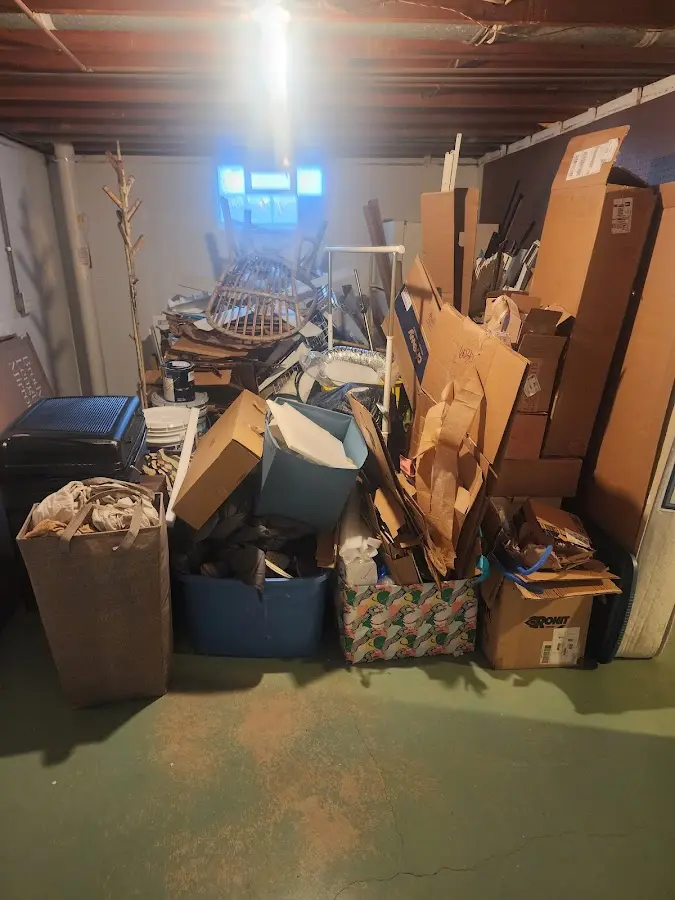 Roll-off dumpster container at job site for 20 Yard Dumpster Rental in Willistown